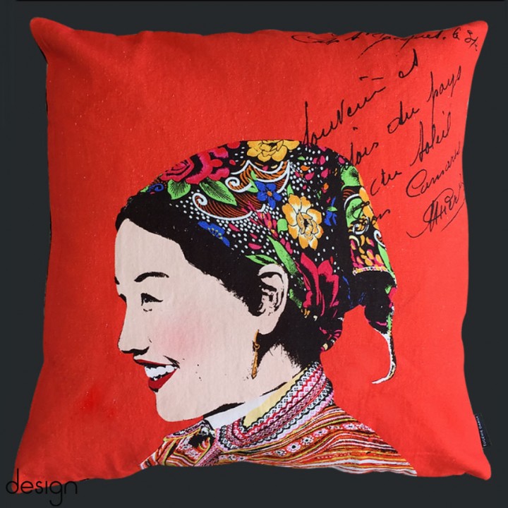  Cushion cover printed Vietnamese ethnic woman-Miss Hue